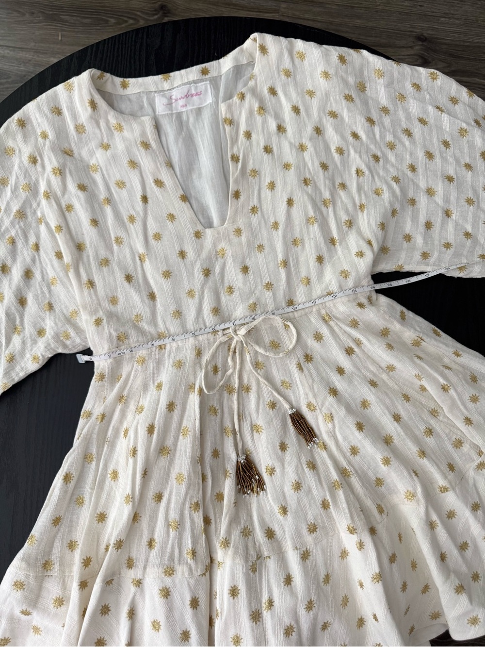 Revolve SUNDRESS Candy Dress Dubai Coconut Boho Beach Gold Star Mini Dress XS/S - Picture 12 of 16